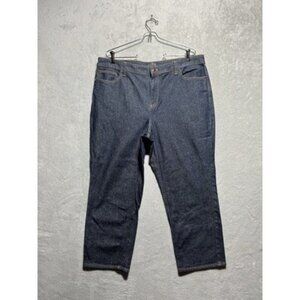 Talbots Size 16 Petite Blue Slim Straight Ankle Jean